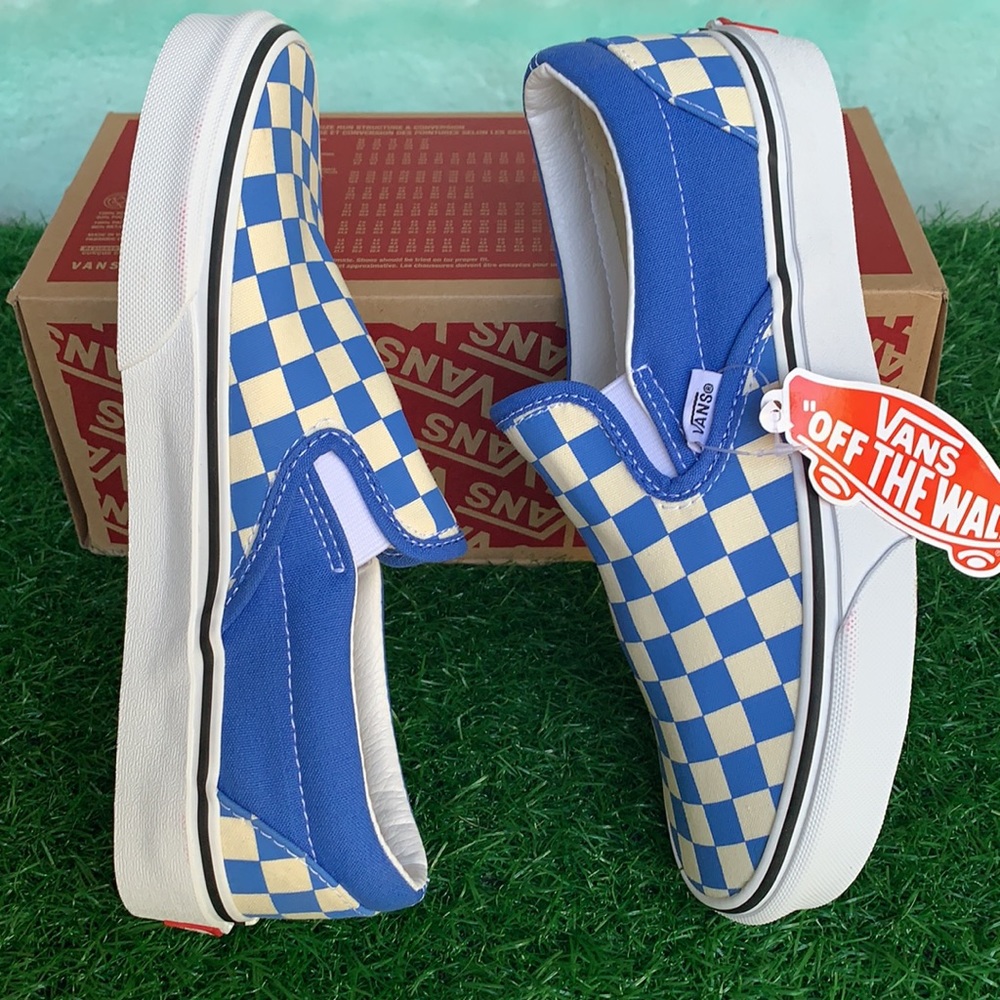 VANS CLASSIC SLIP ON CHKRBRD NEBULAS Bl/Trwht WMNS - Picture 7 of 16